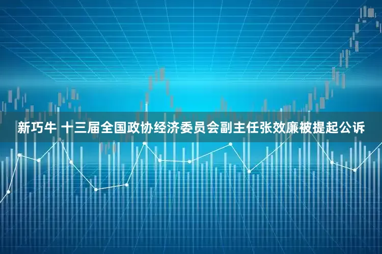 新巧牛 十三届全国政协经济委员会副主任张效廉被提起公诉
